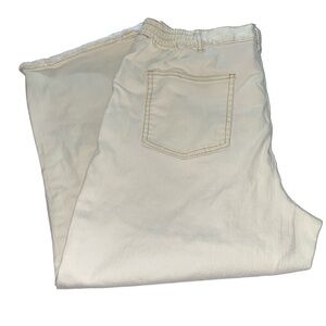 Ruby Rd. Capri pants distressed hem stone/bead embellished pockets size 14